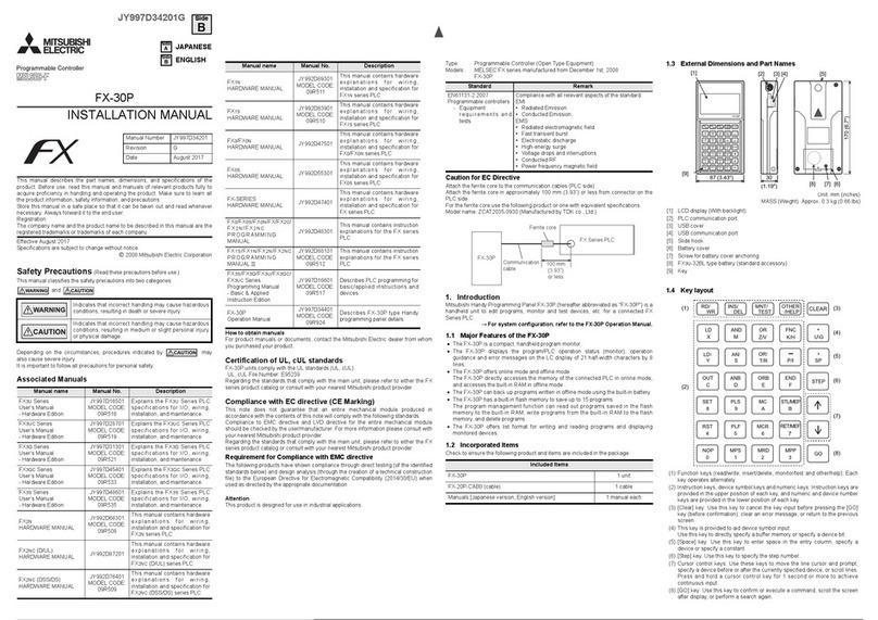 Mitsubishi FX-30P installation manual Mitsubishi FX-30P installation manual