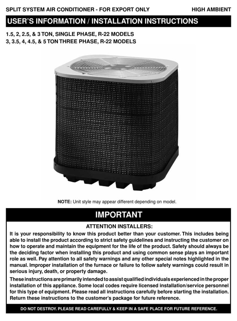 Nordyne S5BMX-018E User manual