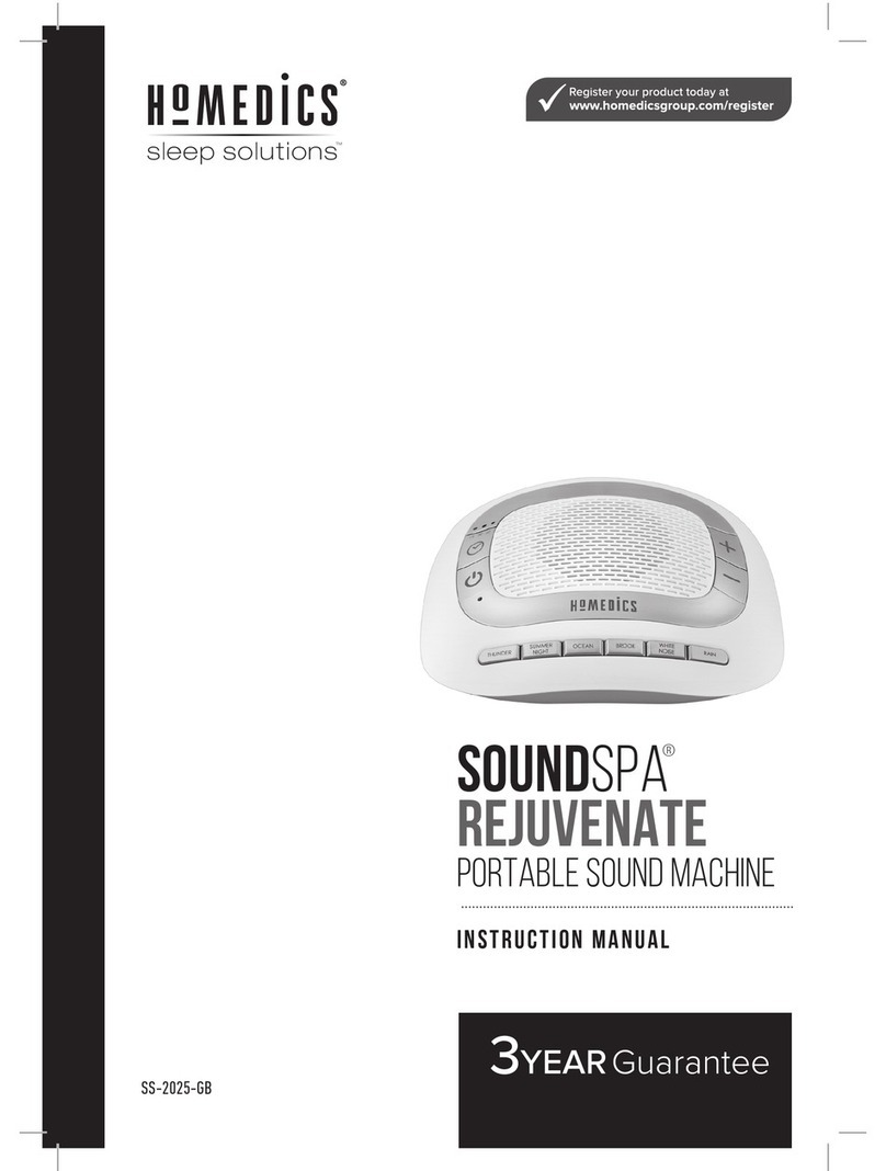 HoMedics SoundSpa Rejuvenate SS-2025 instruction manual