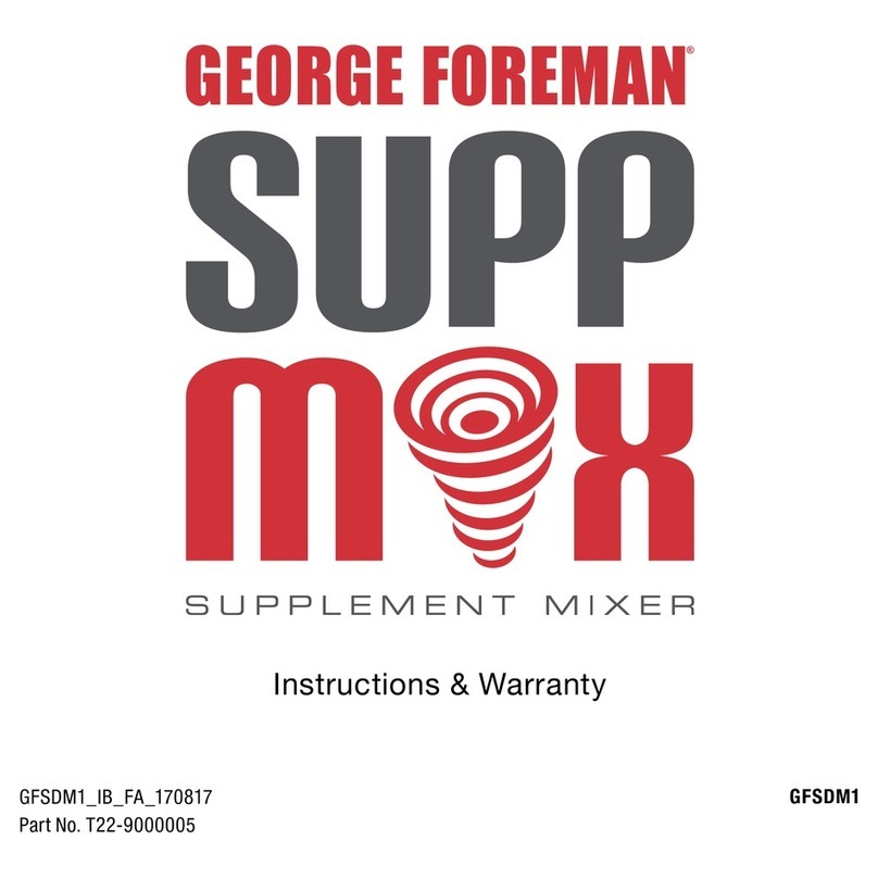 George Foreman SUPP MIX  GFSDM1 Instructions & user's guide