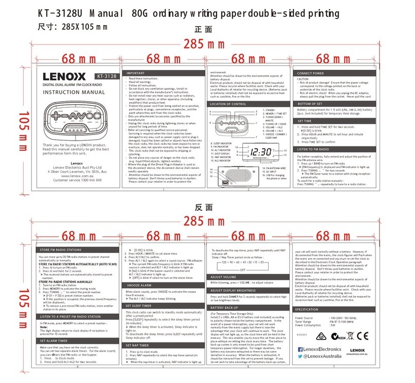 Lenoxx KT-3128 instruction manual