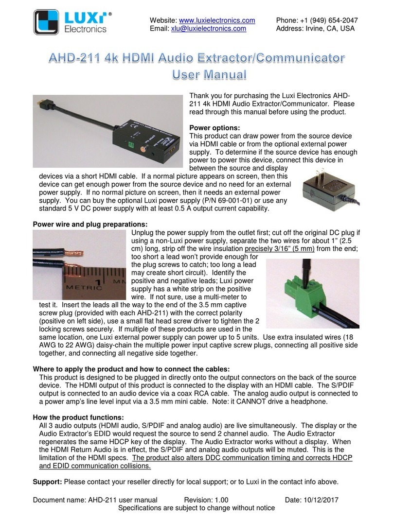 Luxi Electronics AHD-211 user manual