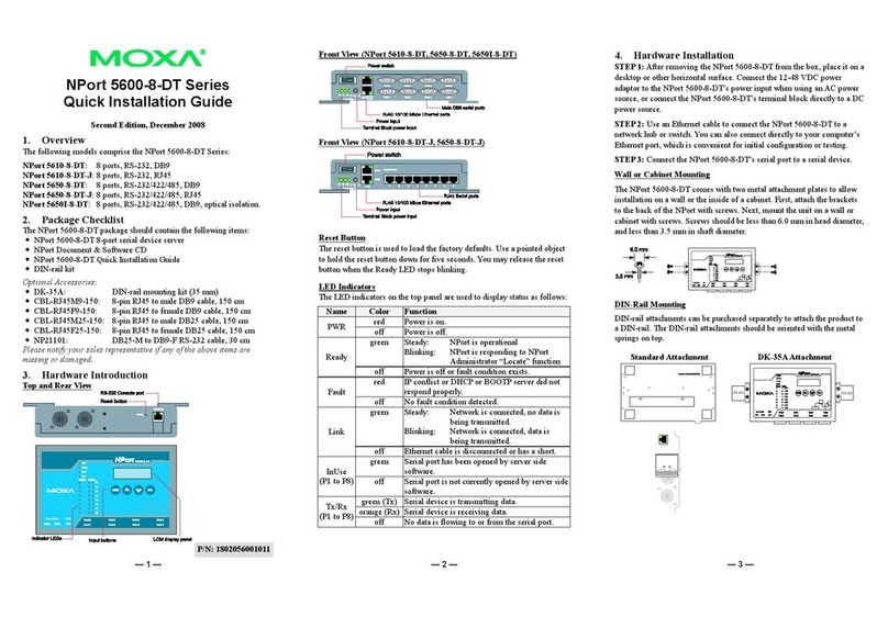 Moxa Technologies NPort 5610-8-DT User manual