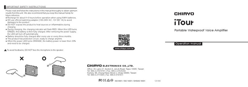 Chiayo iTour Installation manual