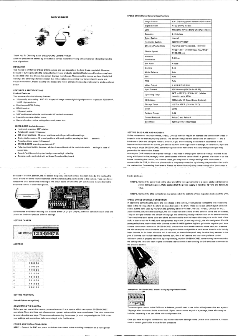 Sinovision SPEED DOME user manual