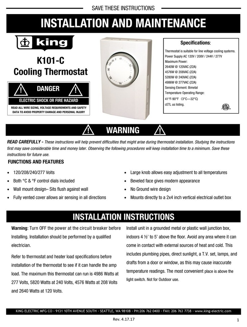 King Electrical K101-C Installation and Maintenance
