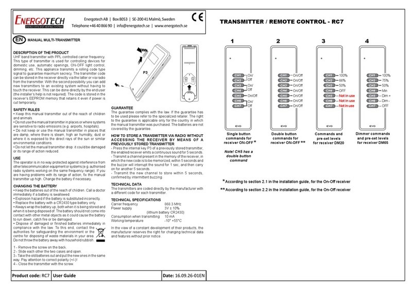 Energotech RC7 User manual