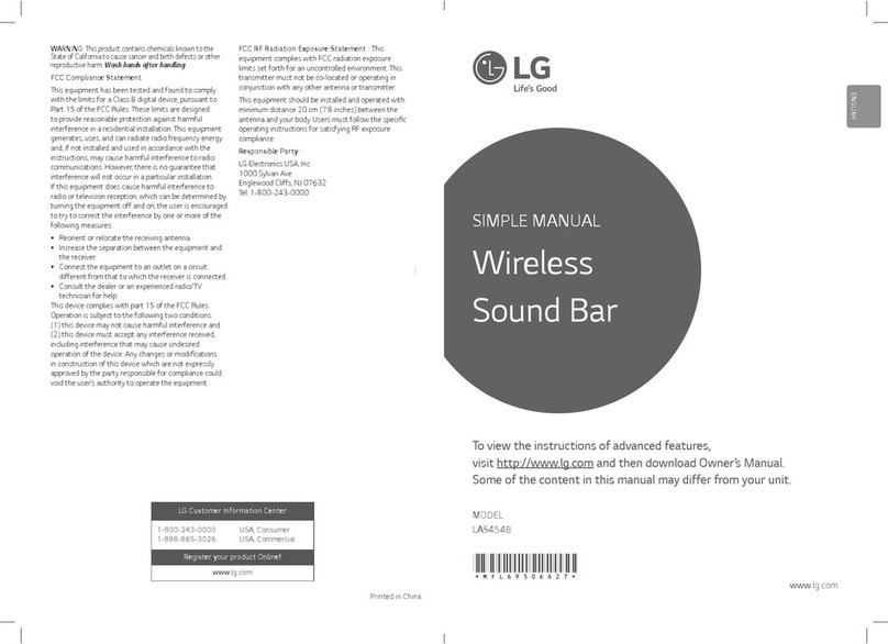 LG LAS454B Specification sheet