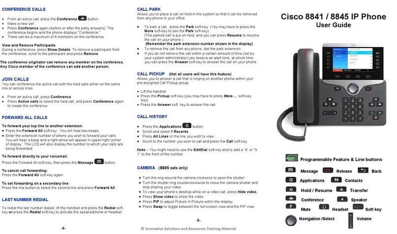 Cisco 8841 User manual Cisco 8841 User manual