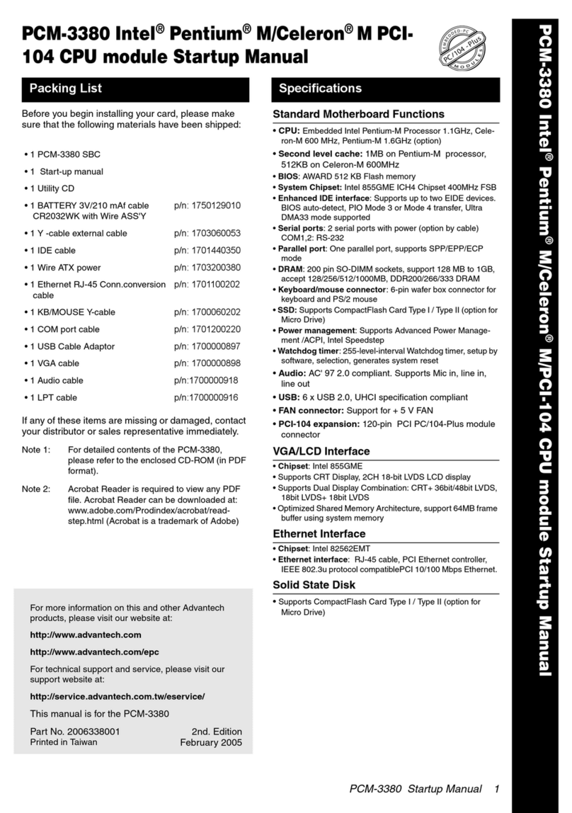 Advantech PCM-3380 Installation and operation manual Advantech PCM-3380 Installation and operation manual