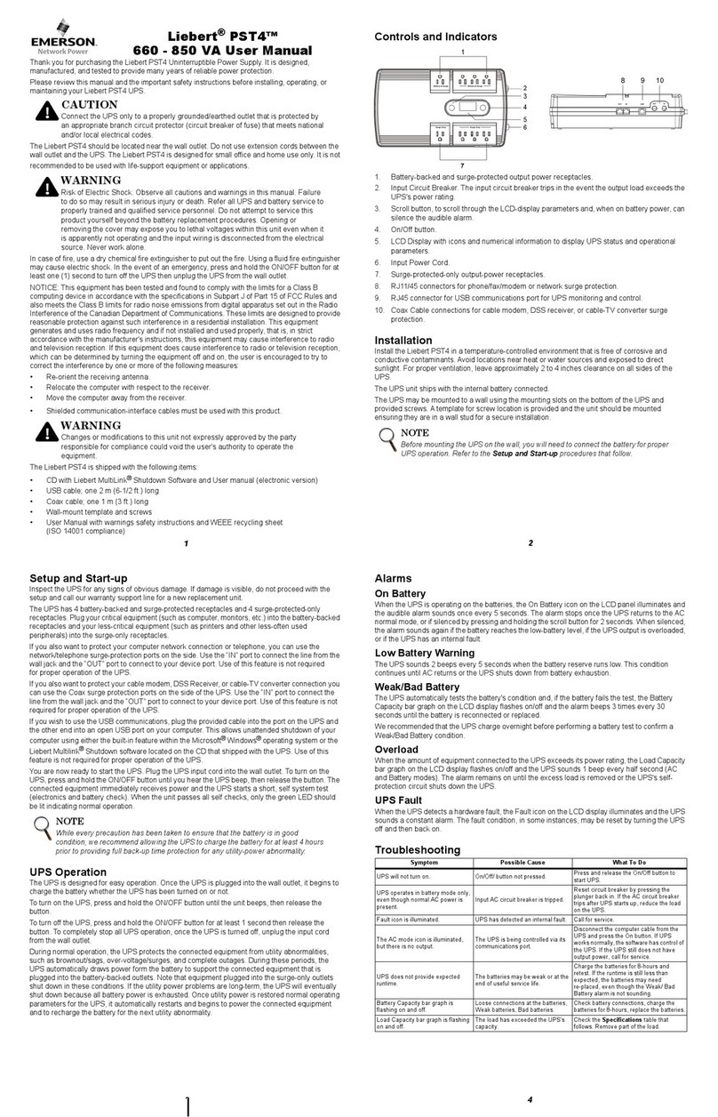 Liebert PST4 User manual