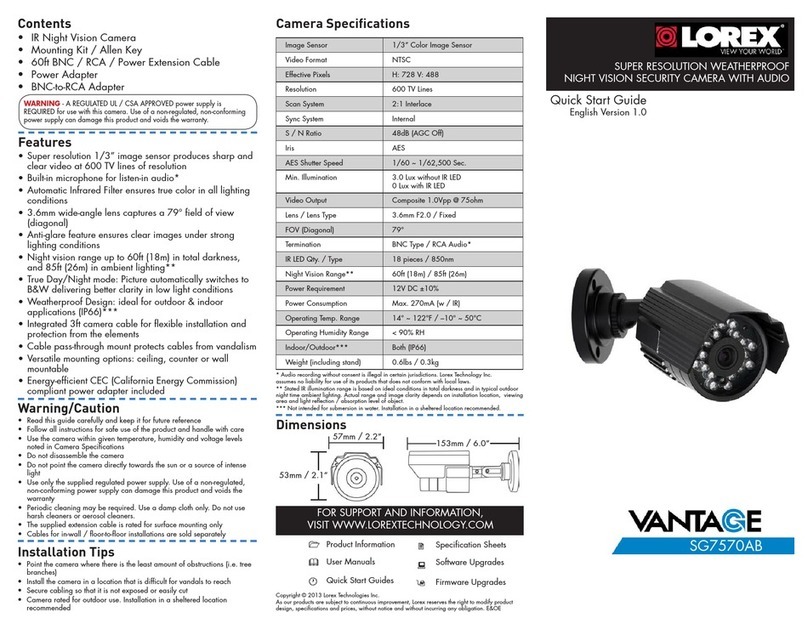Lorex VANTAGE SG7570AB User manual