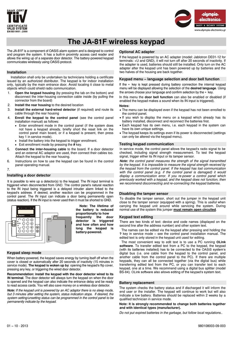 olympia electronics JA-81F manual