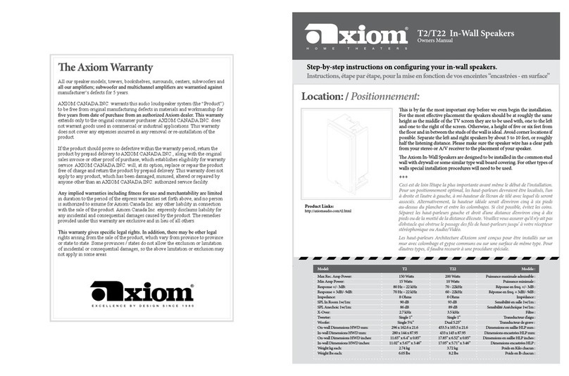 Axiom T2 owner's manual