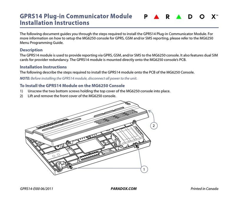 Paradox GPRS14 installation instructions