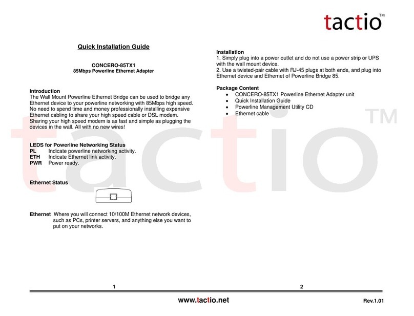 tactio CONCERO-85TX1 Quick installation guide