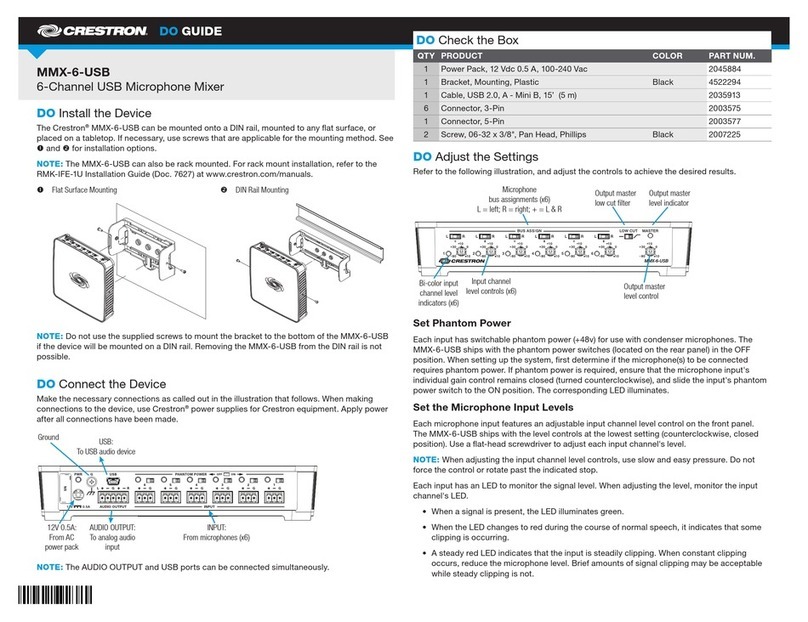 Crestron MMX-6-USB Dimensional drawing