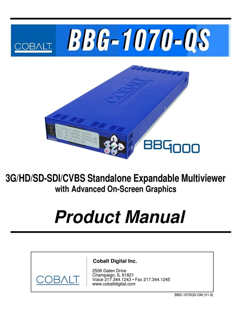Cobalt Digital Inc BBG-1070-QS User manual