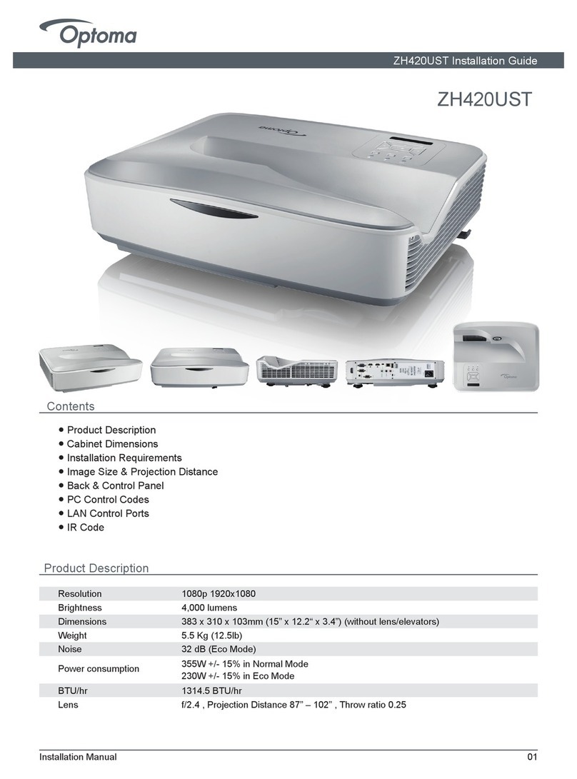Optoma ZH420UST installation guide