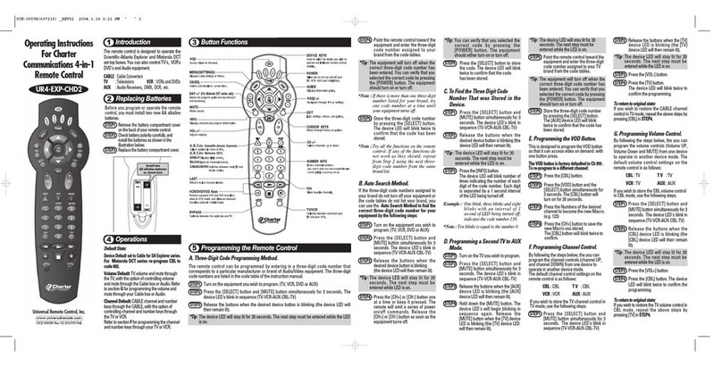 Charter Communications UR4-EXP-CHD2 operating instructions
