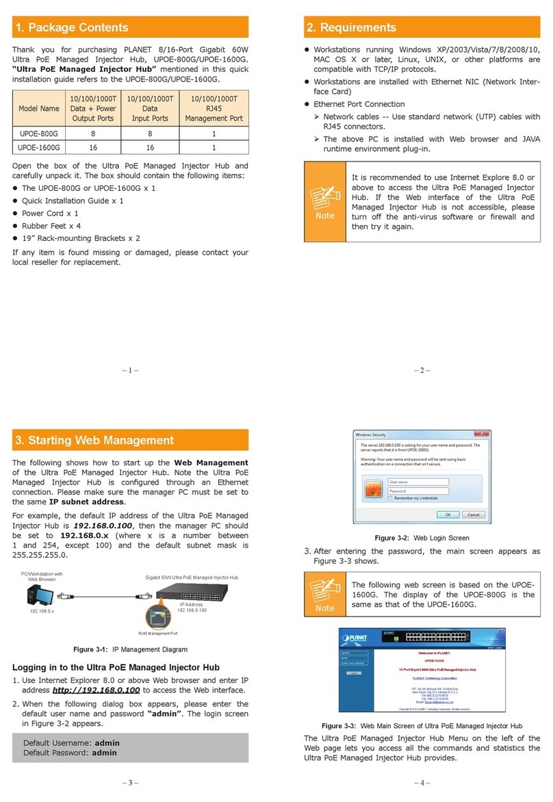 Planet UPOE-1600G User manual