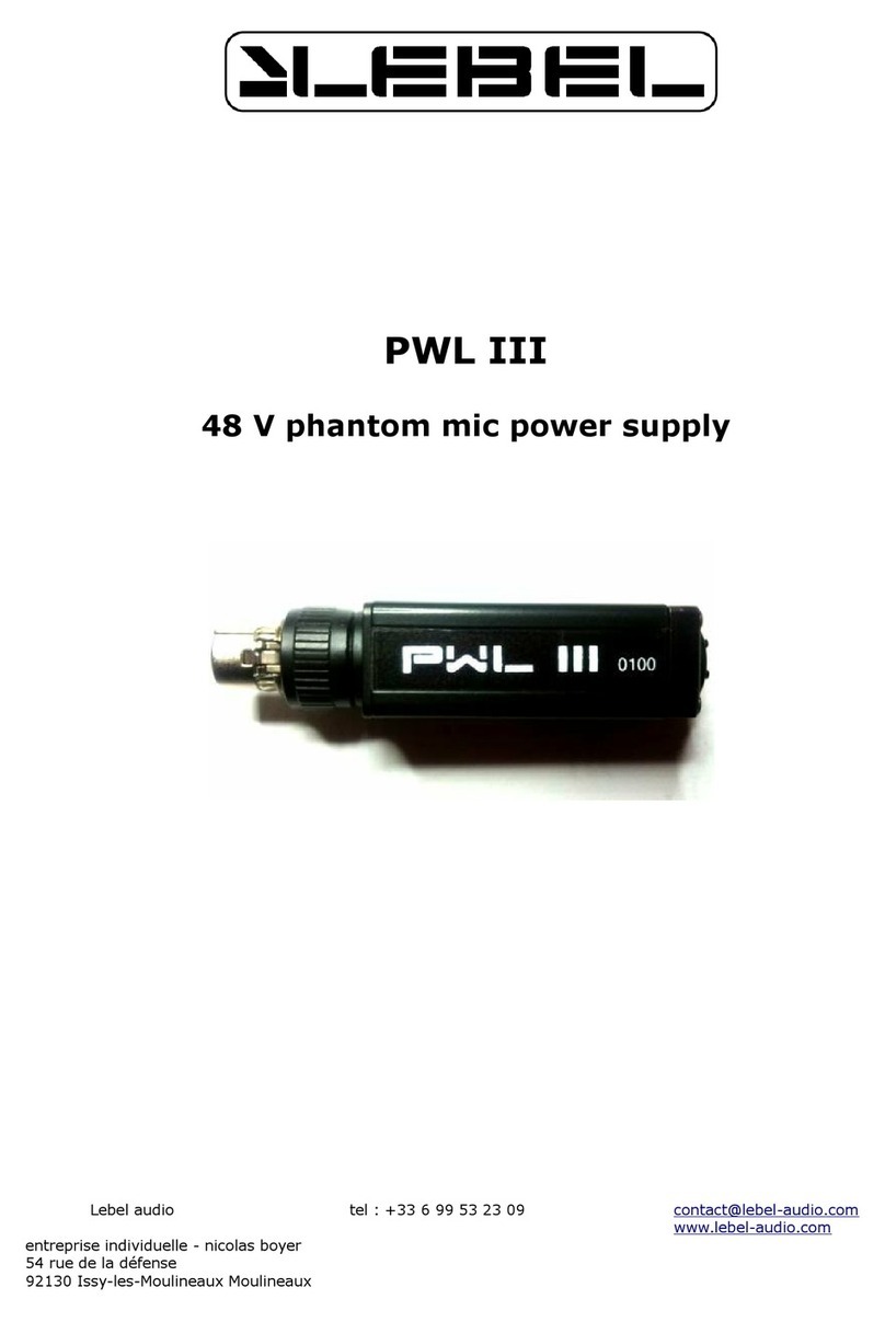 Lebel Audio PWL III instruction manual