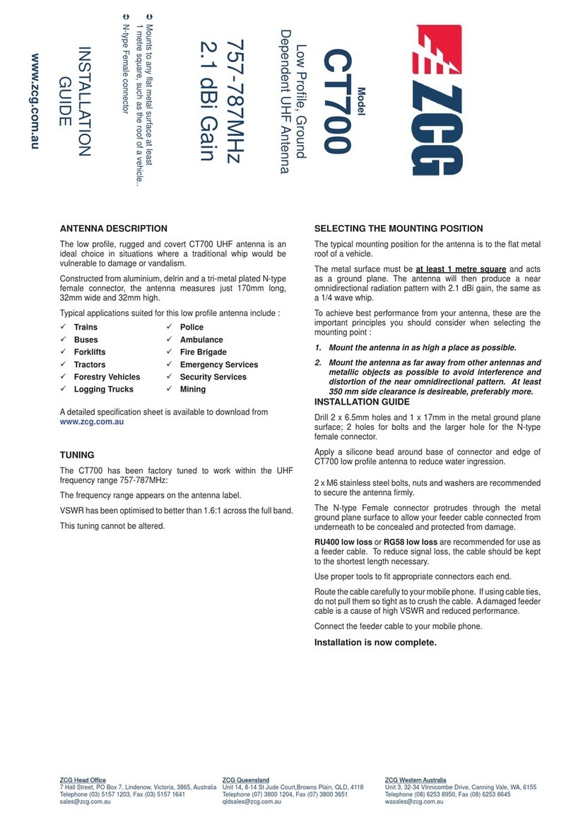 ZCG CT700 User manual