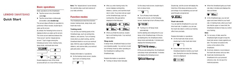 Lenovo SMARTBAND SWB100 quick start