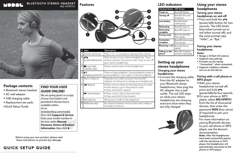 Modal MD-HPBT01 User manual