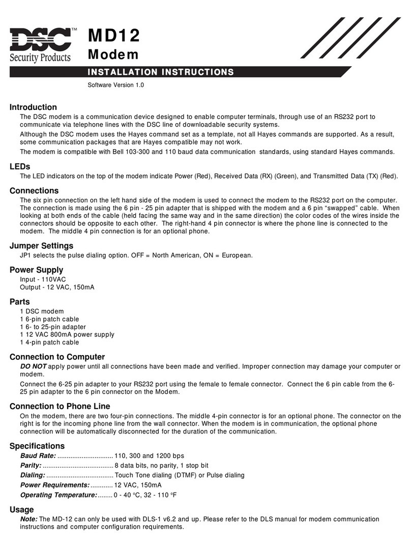 DSC MD12 installation instructions