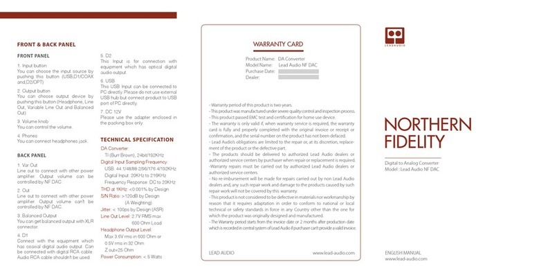Lead Audio NF DAC manual