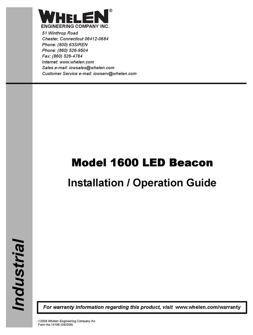 Whelen Engineering Company 1600 Installation & operation guide