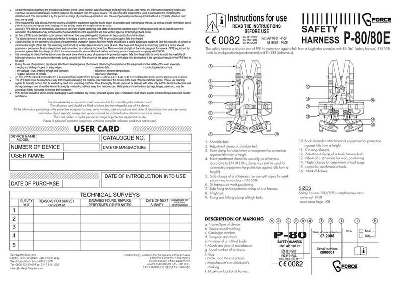G-Force P-80 Instructions for use G-Force P-80 Instructions for use