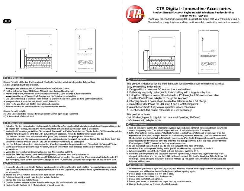 CTA PAD-BKT User manual
