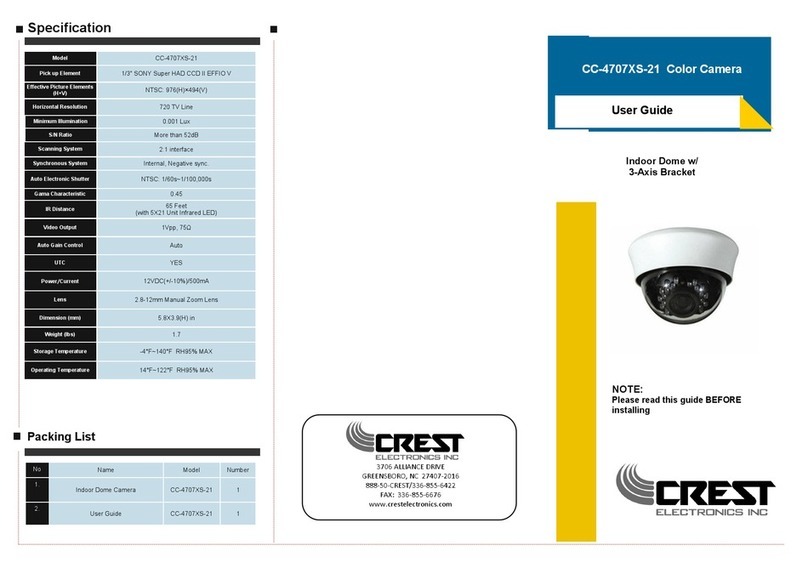 Crest Electronics CC-4707XS-21 User manual