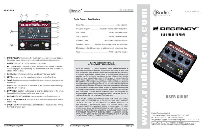 Radial Engineering REGENCY user guide
