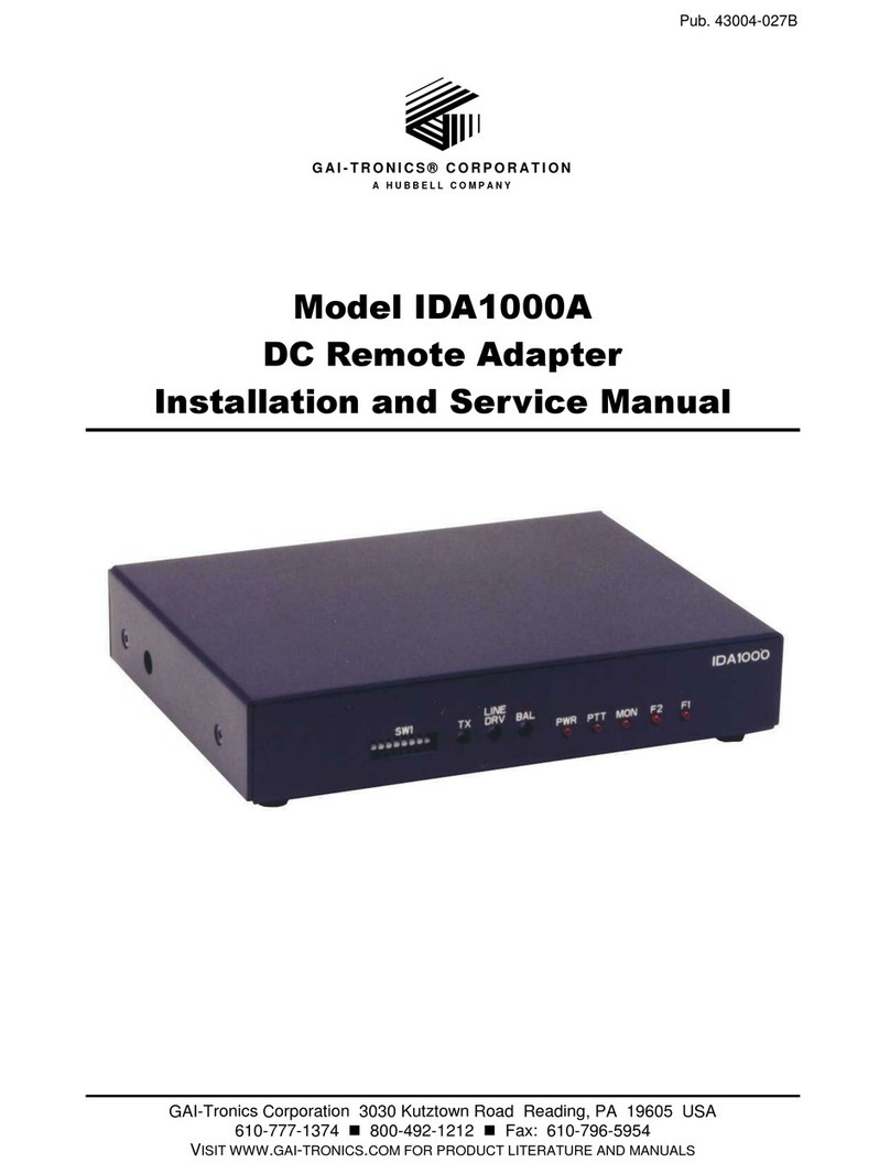 GAI-Tronics IDA1000A Installation and service manual