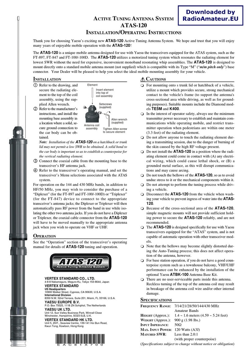 Yaesu ATAS-120 User manual