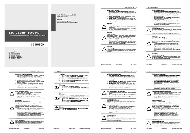 Bosch LECTUS enroll 5000 MD Safety instructions and Technical Manual