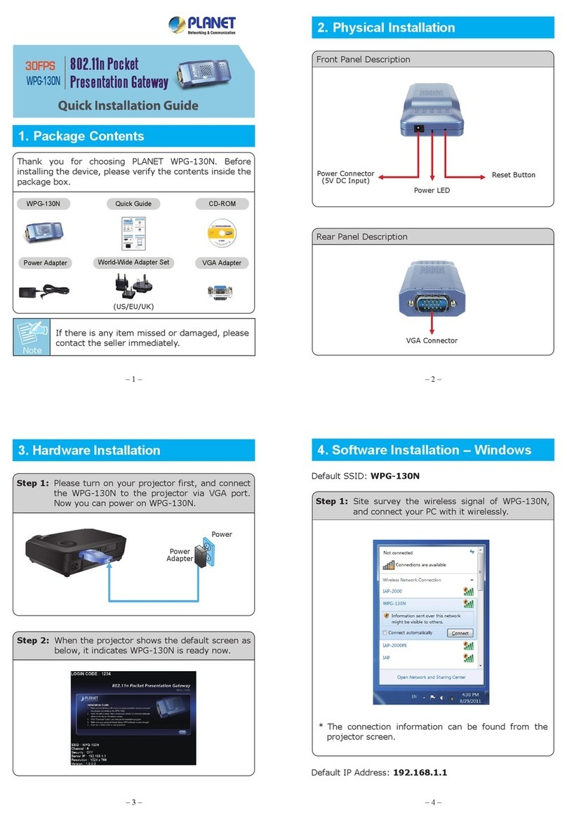 Planet Networking & Communication WPG-130N User manual Planet Networking & Communication WPG-130N User manual