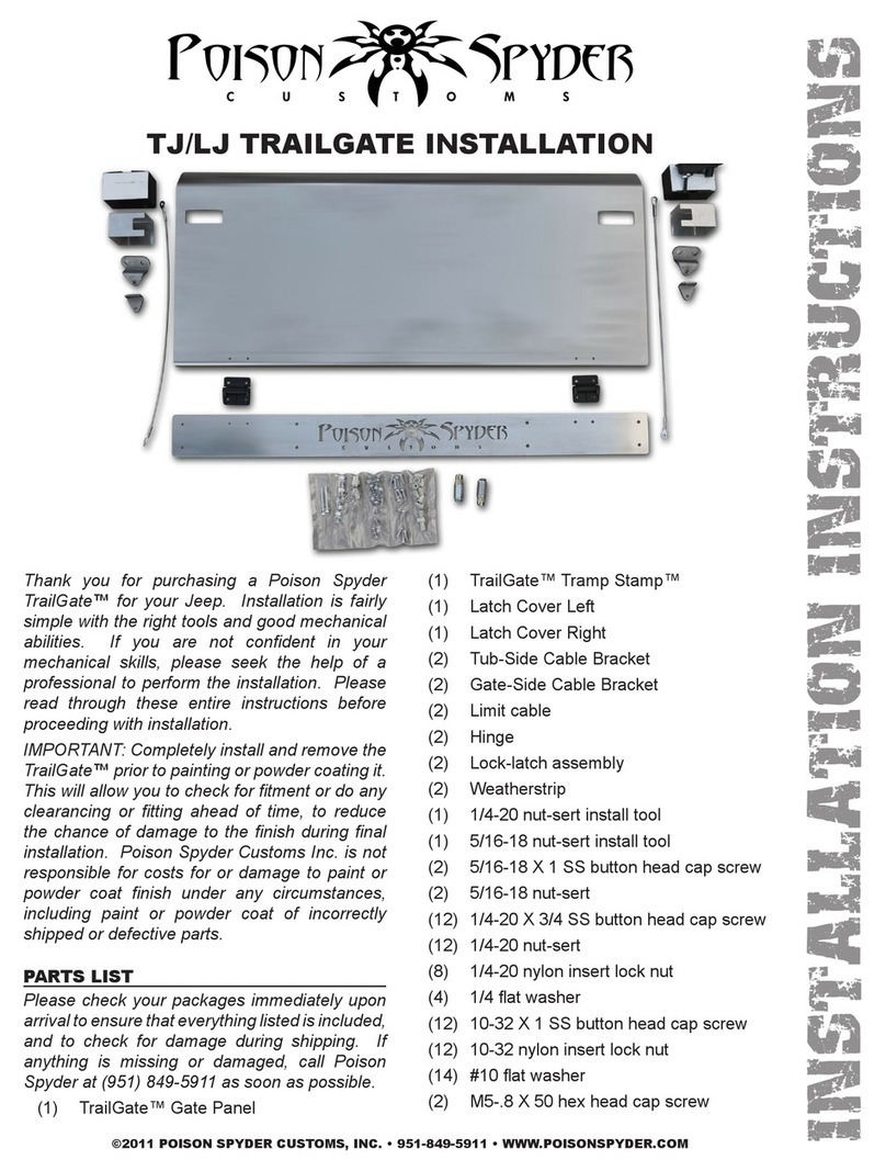 Poison Spyder TrailGate TJ installation instructions
