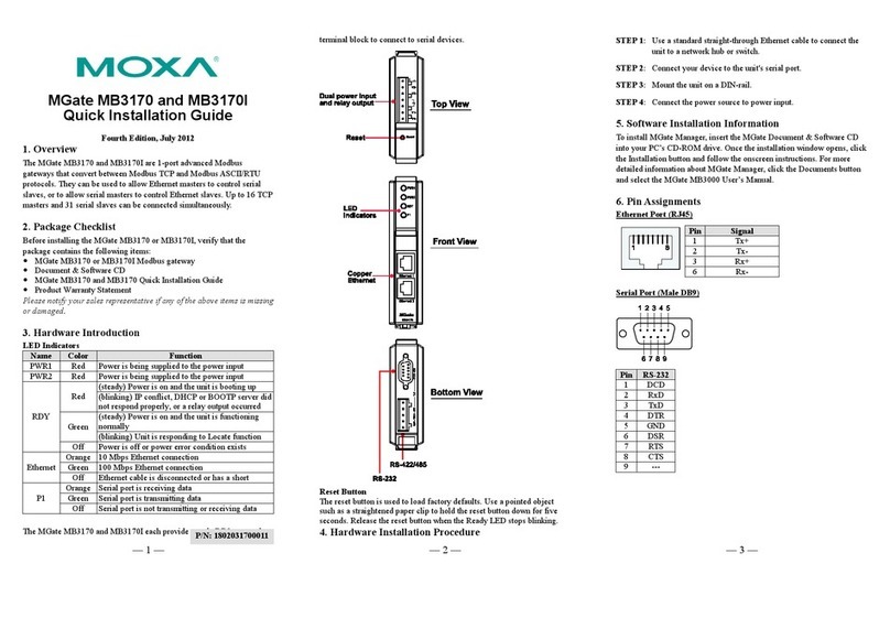 Moxa Technologies MGate MB3170I User manual