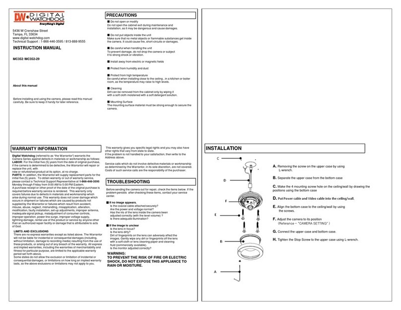 Digital Watchdog MC352-29 instruction manual