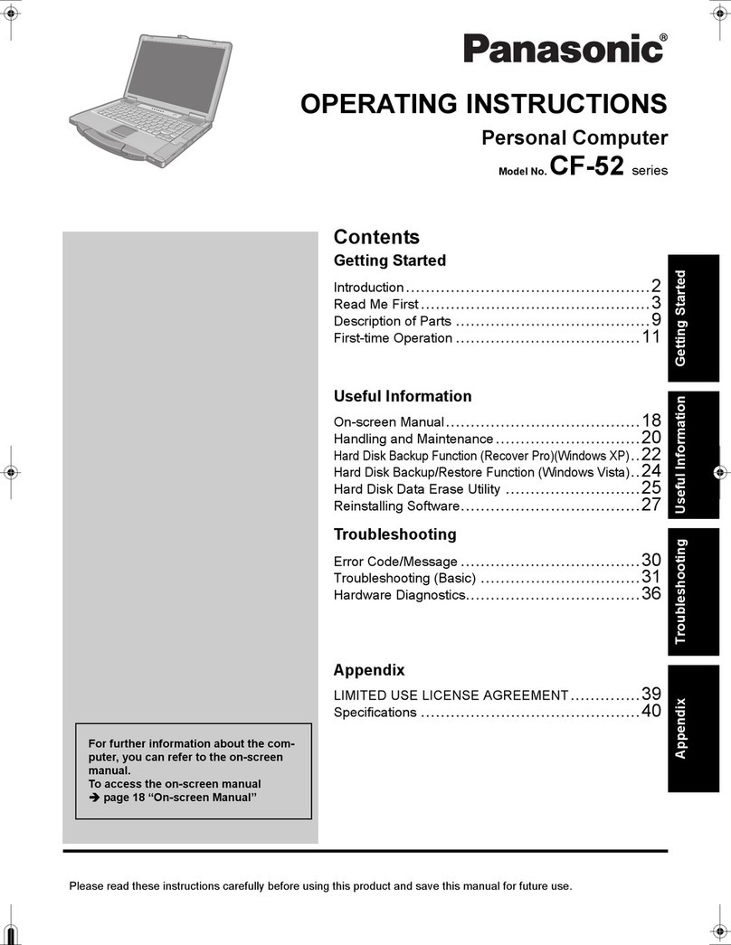 Panasonic CF-52AJCBUAE User manual