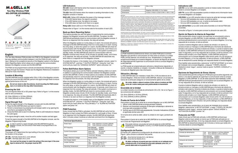 Magellan MG-2WPGM User manual