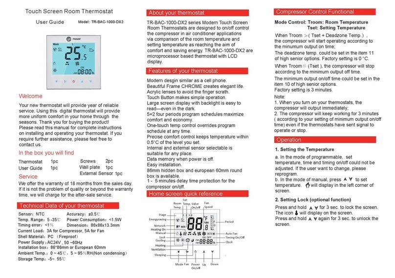 Trane TR-BAC-1000-DX2 User manual