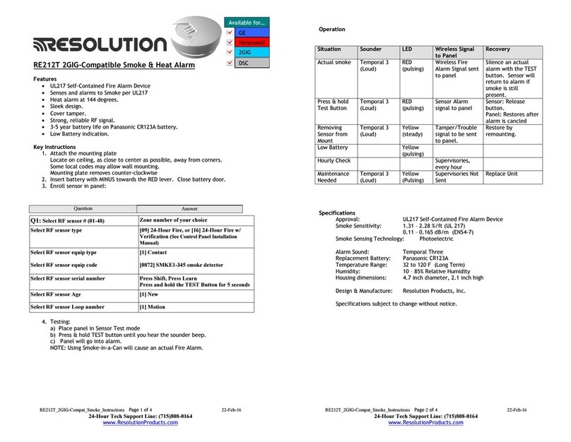 Resolution RE212T instructions