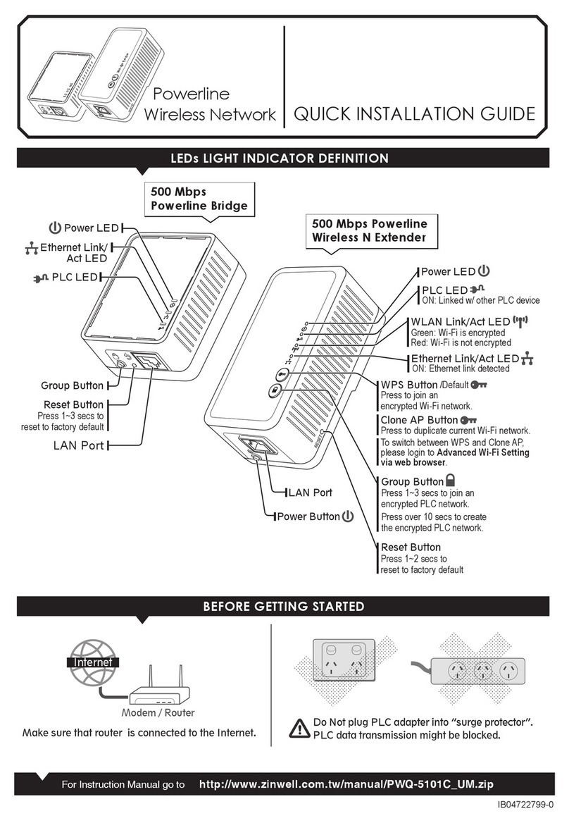 Zinwell PWQ-5101C Quick installation guide