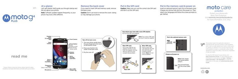 Motorola moto g4 plus Instruction sheet