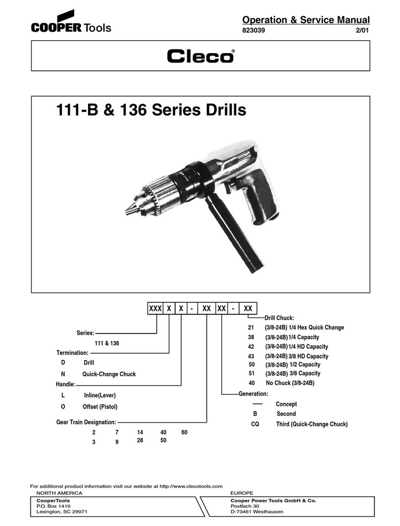 Cooper Tools CLECO 111-B Series Installation and operating instructions